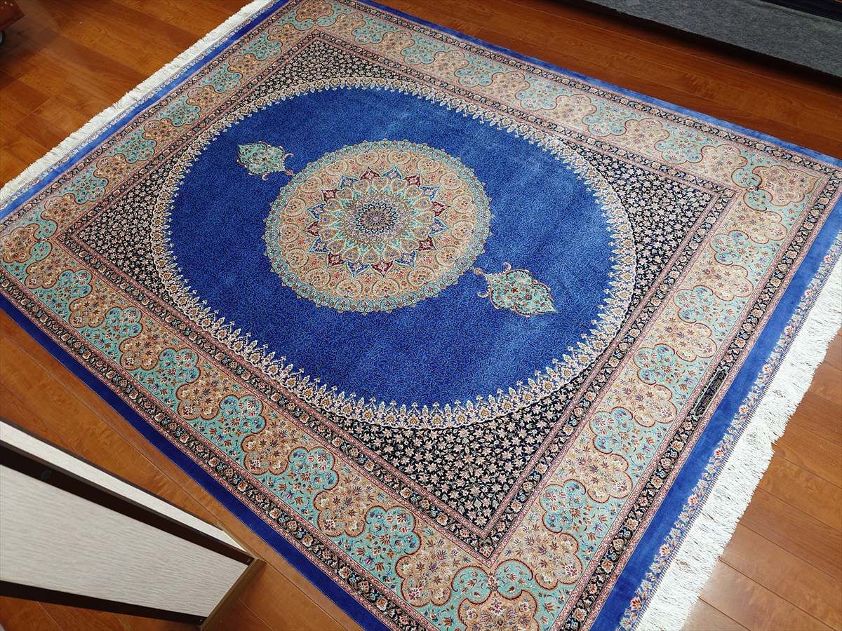 秋の超目玉品30%OFF】ペルシャ絨毯　ネイアブリシャム　ハイブリッド　カシャン産　リビング　250x200cm