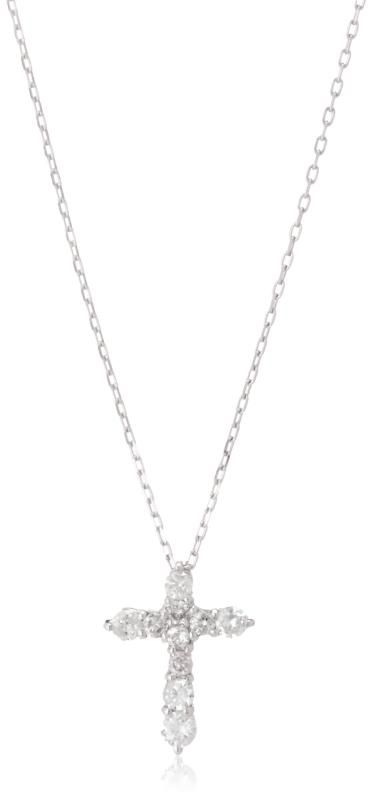 ディーコレクション D-COLLECTION ディーコレクション DCOAA K18ホワイトゴールドクロスダイヤネックレス 0.2ct DTP5168WG