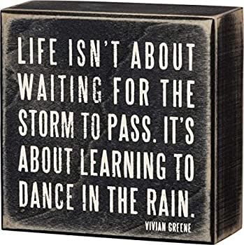 Primitives By Kathy Box Sign Dance In The Rain10cm x 10cm