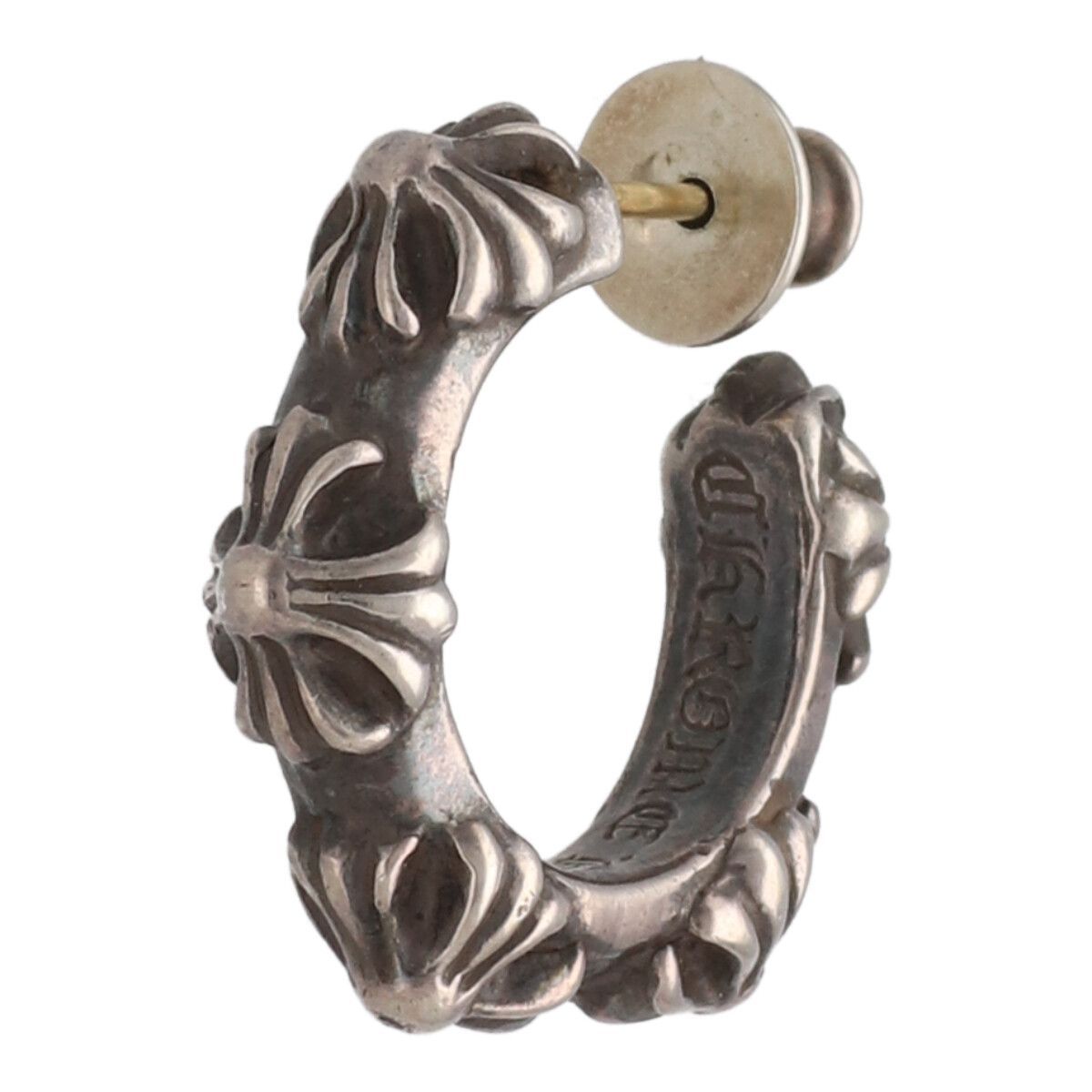 CHROME HEARTS クロムハーツ クロスバンド フープピアス SV925 シルバー イヤリング 24020675 RS