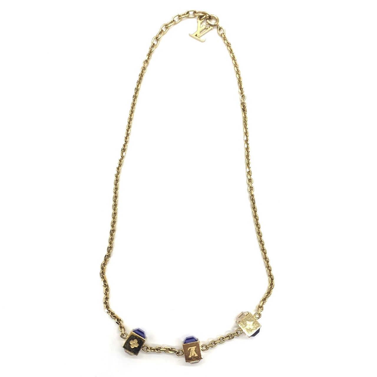 ルイヴィトン コリエ ギャンブル ネックレス メッキ ゴールド M65096 LOUIS VUITTON ABランク