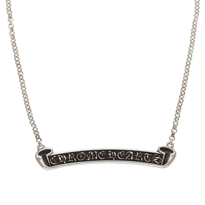 クロムハーツ NKLC CHAIN LABEL ロールチェーンシルバーネックレス メンズ 18inch