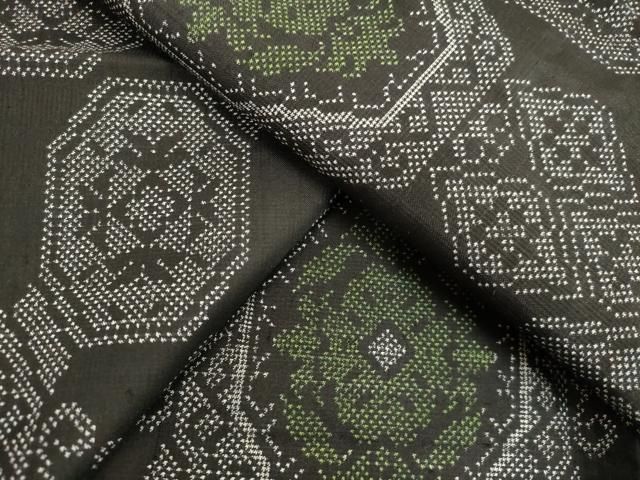 平和屋着物○上質な紬 亀甲柄 正絹 逸品 DAAV8529tw （平和屋着物  