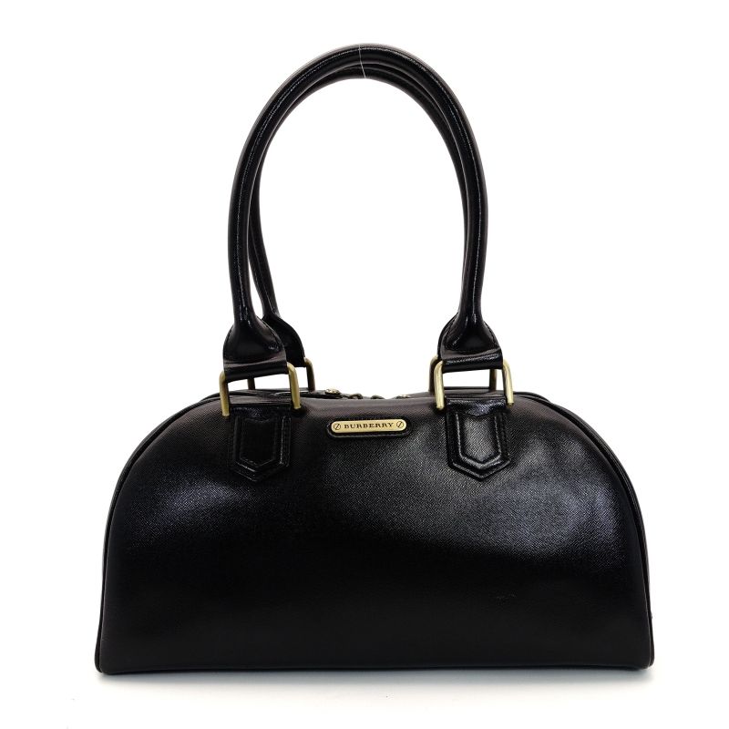 バーバリー BURBERRY ハンドバッグ ブラック パテントレザー 黒 ショルダー 7-8-476