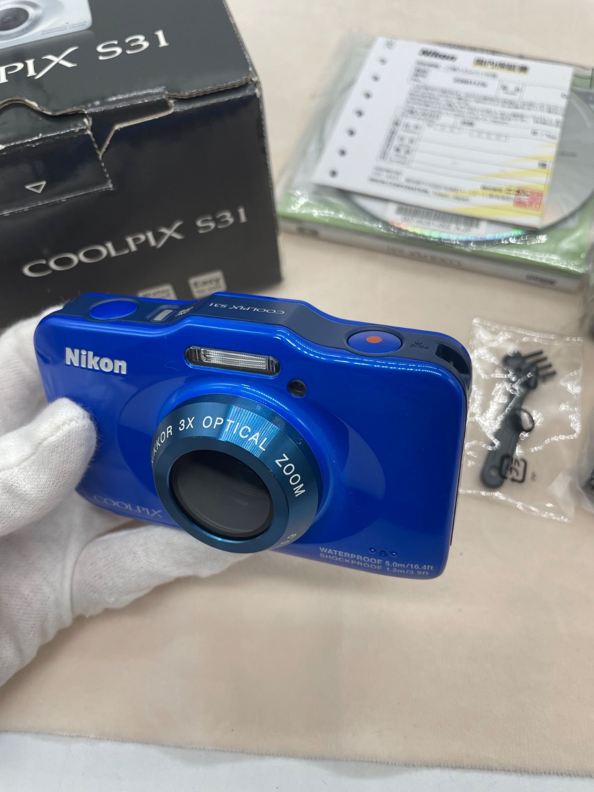 未使用品】Nikon COOLPIX S31 ブルー 動作品 フルセット 箱付き