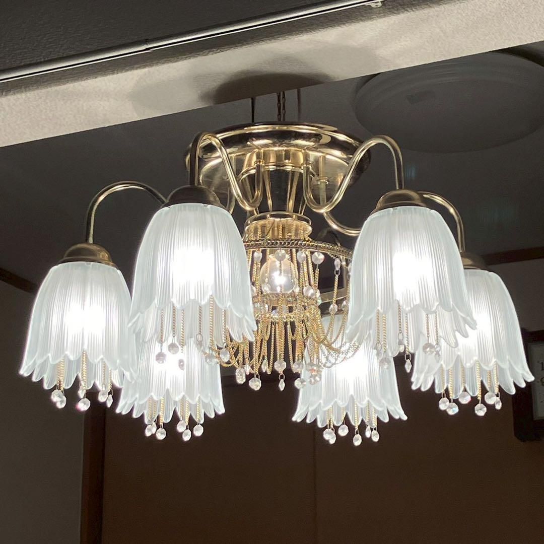 ナショナル 豪華 シャンデリア 7灯 クリスタル レトロ アンティーク 照明 ナショナル 豪華 シャンデリア 7灯 クリスタル レトロ