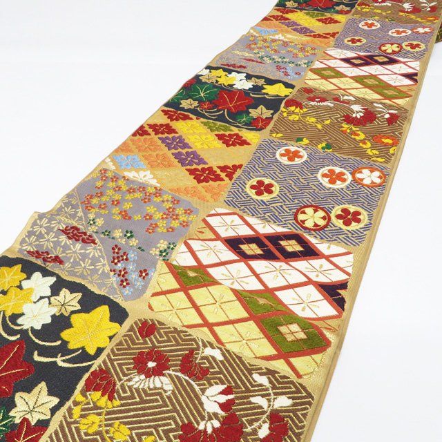 袋帯 中古 正絹 フォーマル 六通 織匠 山口美術 花菱亀甲 A917-9 袋帯 中古 正絹 フォーマル 六通 織匠 山口美術 花菱亀甲 A917-9