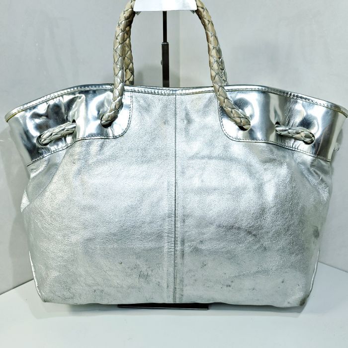FURLA トートバッグ メタリック フルラ FURLA レザー メタリックカラー トートバッグ シルバー