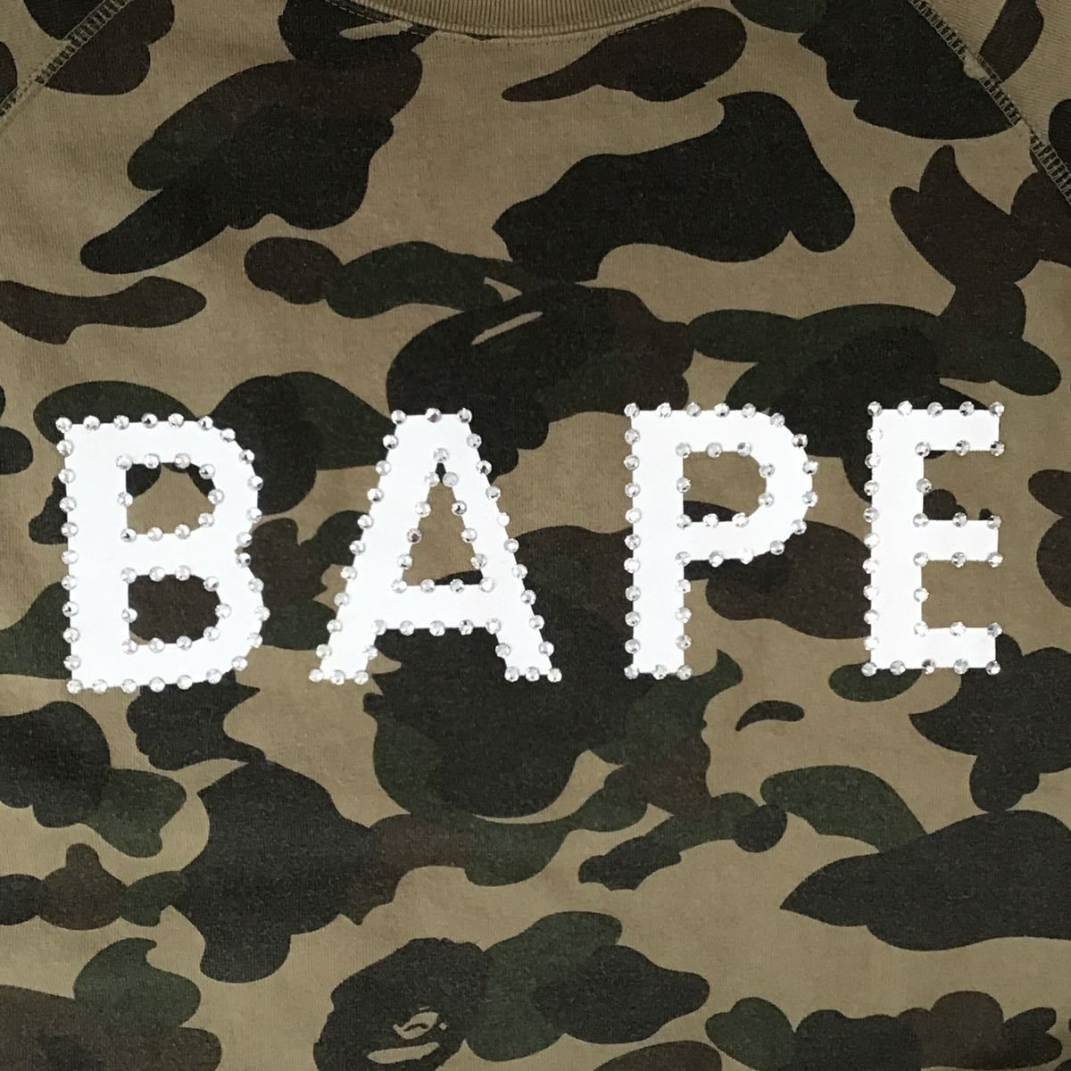 スワロフスキー BAPE LOGO 半袖 スウェット Mサイズ a bathing ape 