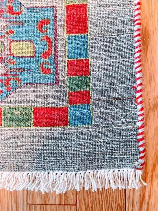 ペルシャギャッベ イラン産 ロリバフ 本物 玄関マット ラグ 手織り