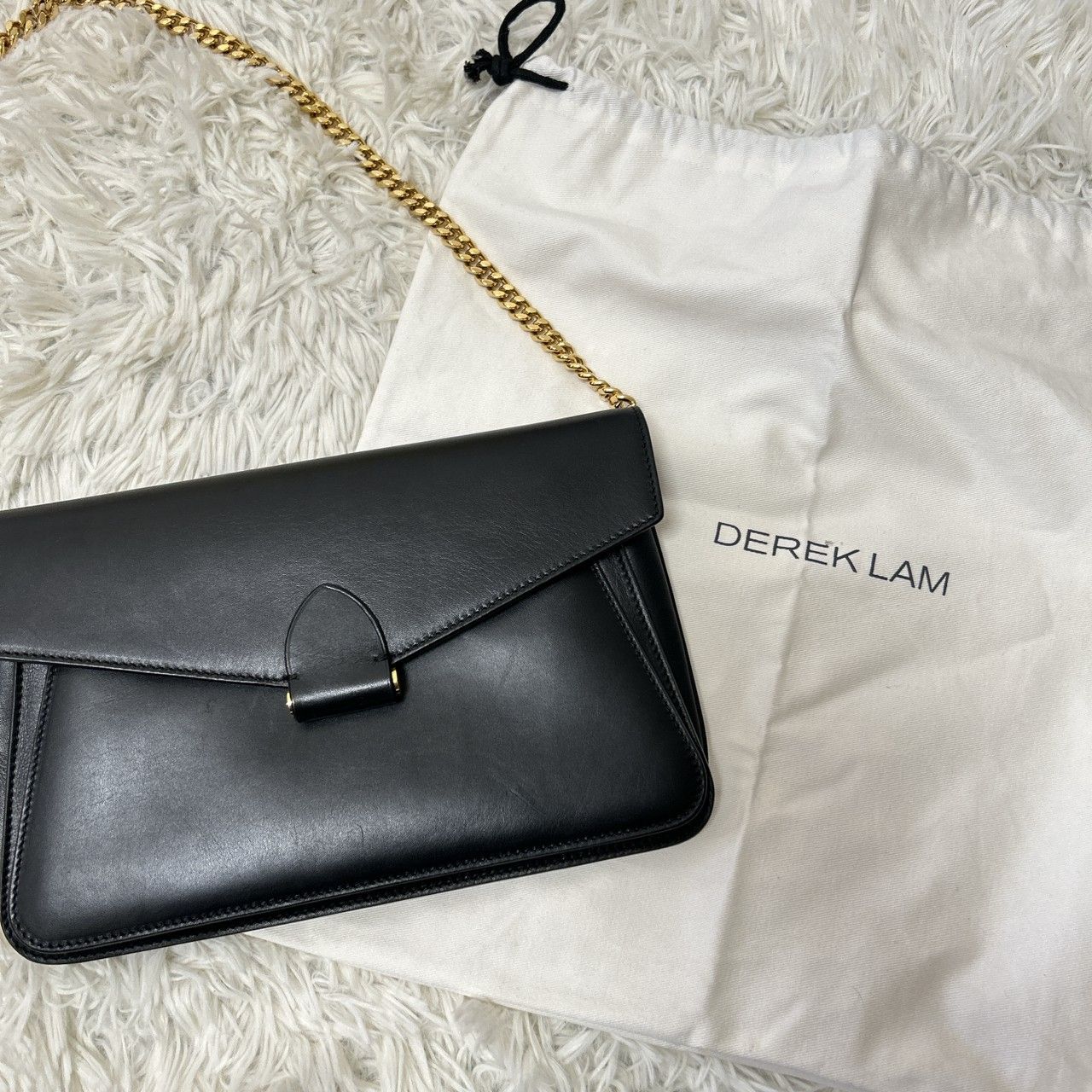 高級 DEREK LAM デレクラム ショルダーバッグ レザー ゴールドチェーン 
