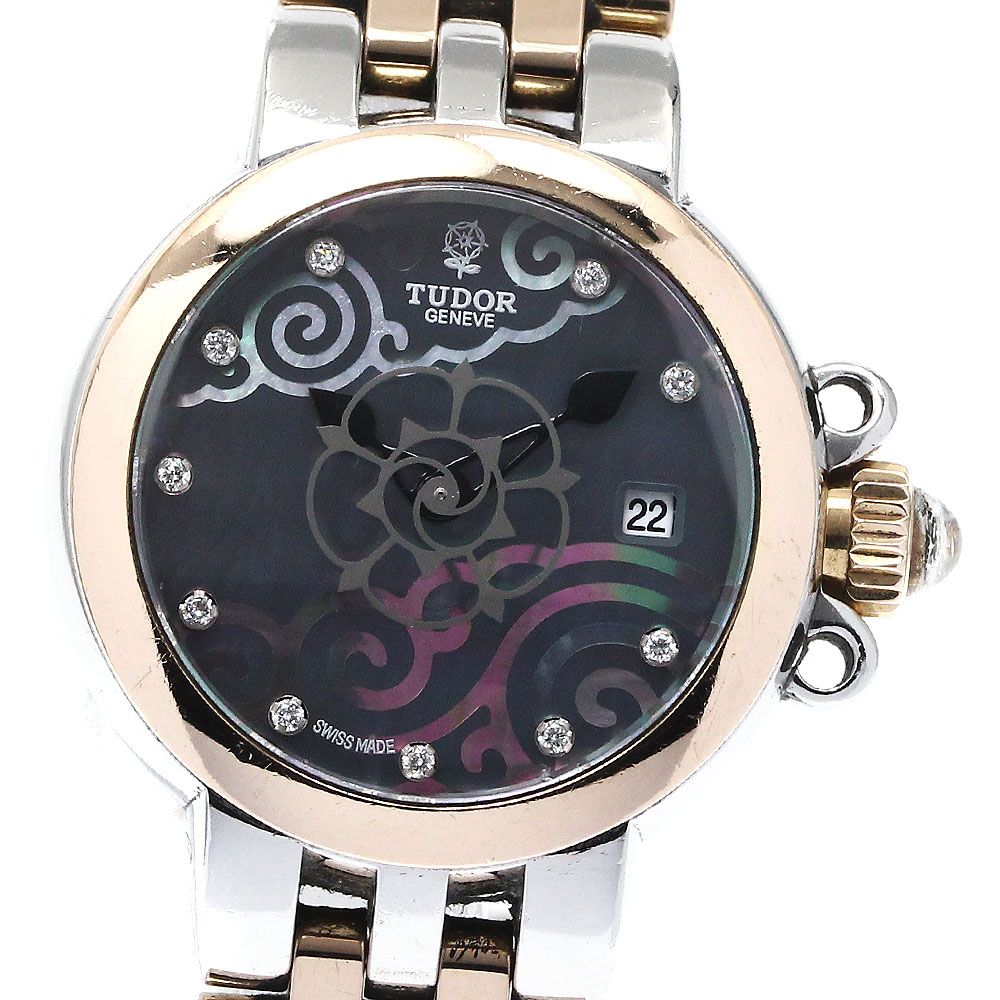 チュードル TUDOR 35401 ク ドゥ ローズ 10P PGベゼル 自動巻き レディース_879251