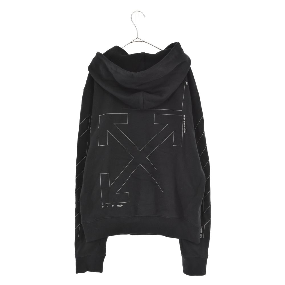 OFF-WHITE / パーカー/S/コットン/BLK/ONBB034E19E30003 OFF-WHITE (オフホワイト) 19AW UNFINISHED SLIM HOODIE
