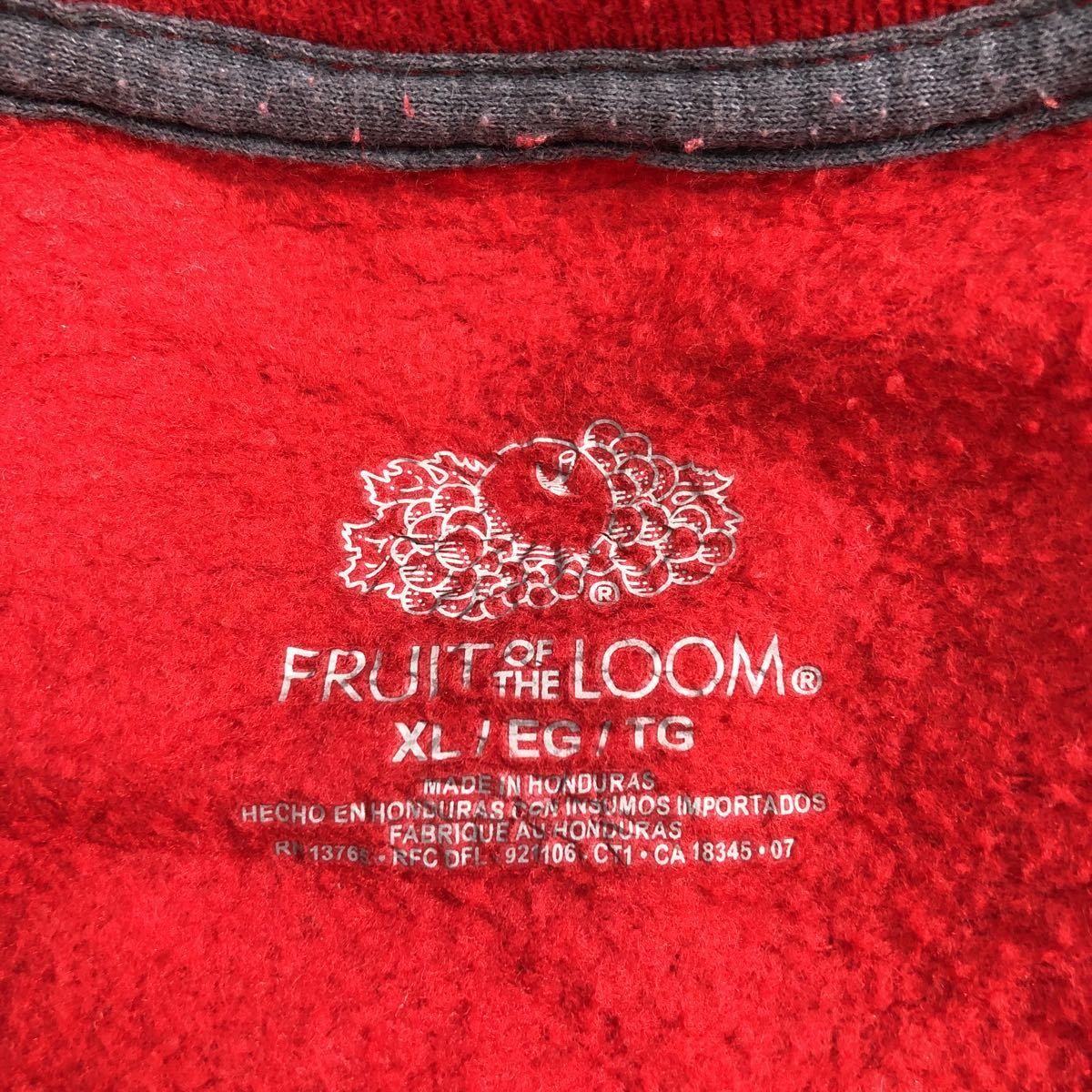 FRUIT of the LOOM 無地 スウェット トレーナー XL レッド