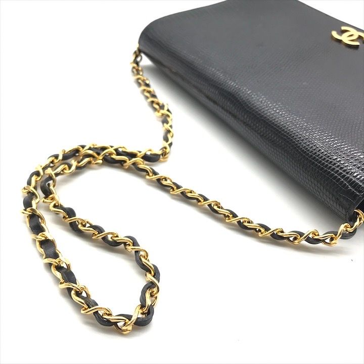 良品 CHANEL シャネル ココマーク リザード プッシュロック フル  