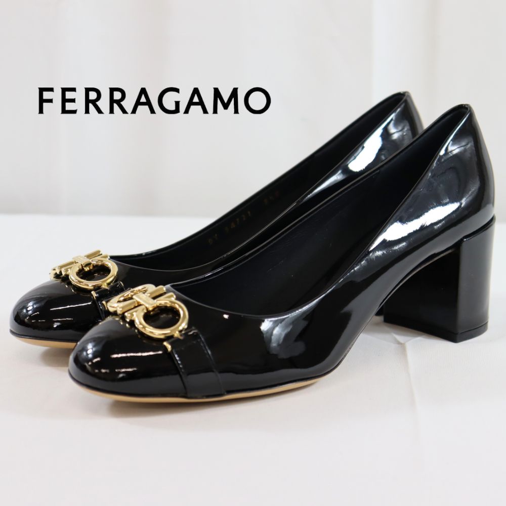 26.0cm / 27.0cm【限定セール】新品・未使用 FERRAGAMO フェラガモ パンプス チャンキーヒール 靴 01N765 693658  BLACK ブラック エナメル サルヴァトーレフェラガモ SALVATORE FERRAGAMO 大きいサイズ - メルカリ