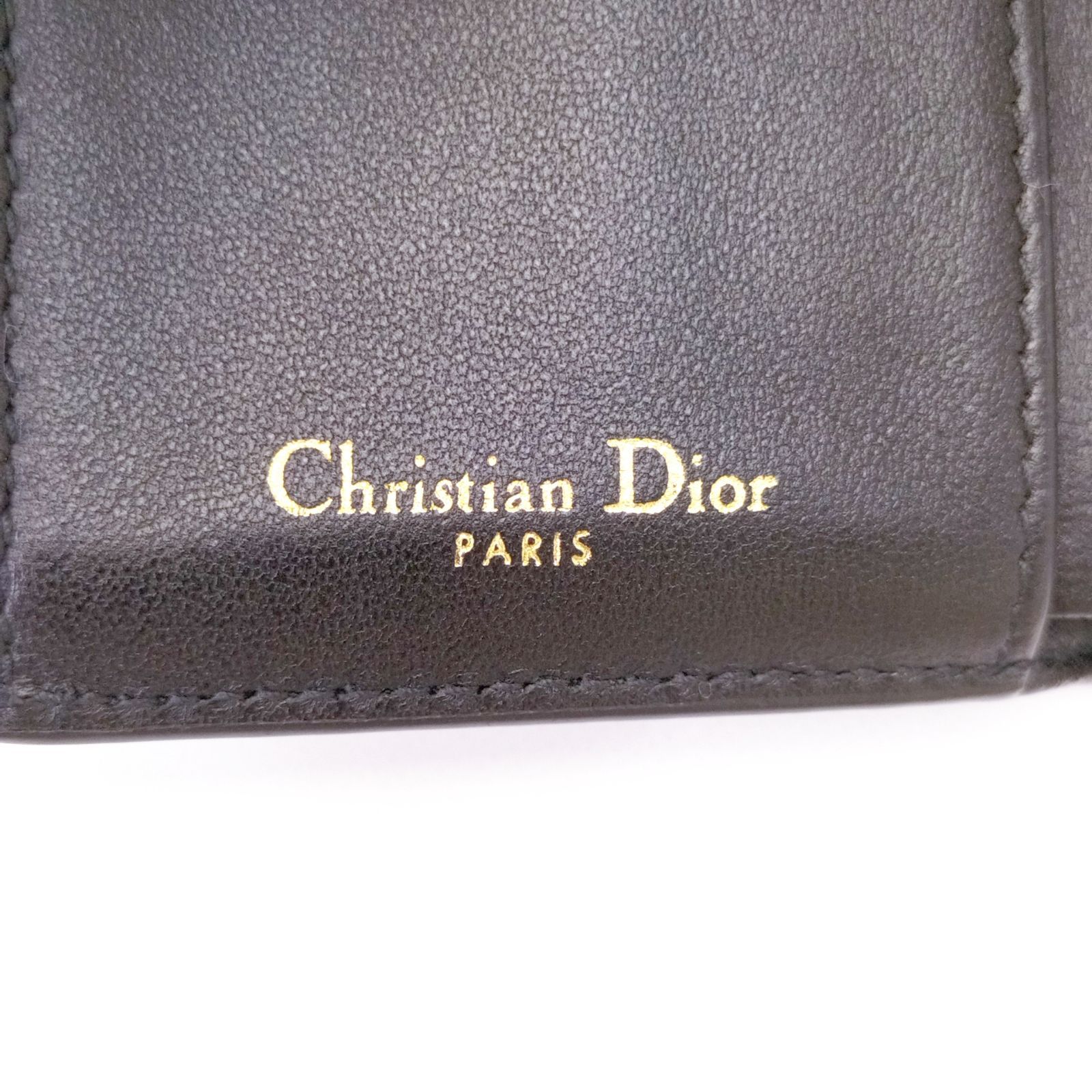 ☆最終価格 Christian Dior クリスチャンディオール 30 MONTAIGNE コンパクト ウォレット レザー ブラック 510