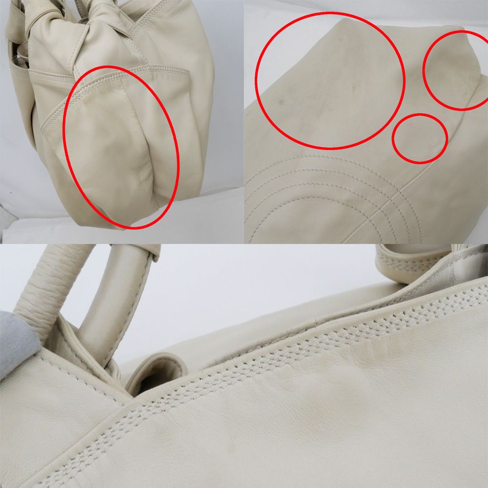 名東】【LOEWE】ロエベ ナッパアイレ ハンドバッグ アイボリー 309.82 