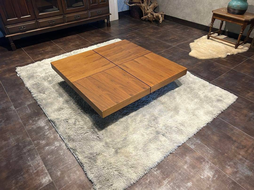 モダン　ローテーブル　スクエア型　ウォールナット　スクエアテーブル　正方形　nZ モダン ローテーブル スクエア型 ウォールナット スクエア