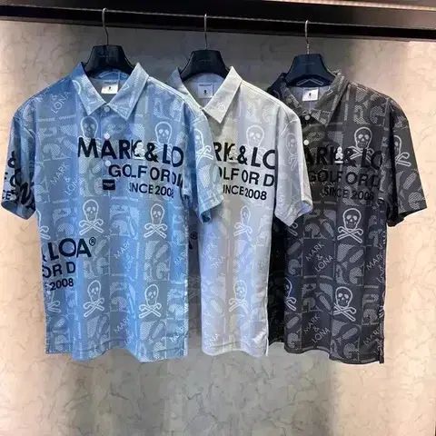 2025 MARK - LONA マークアンドロナ 録音 パータン 印刷 メンズ ゴルフ 半袖 Tシャツ