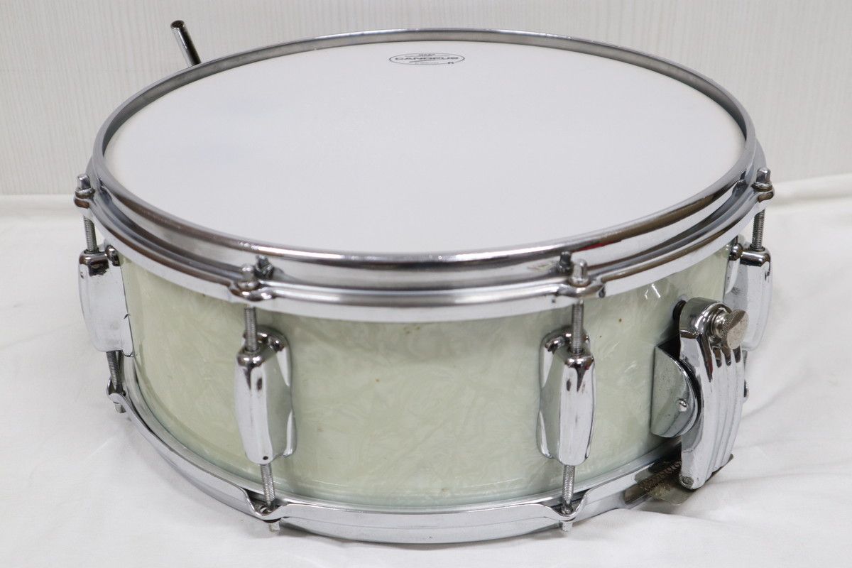 VINTAGE Slingerland 1960s 14x5.5 Super Gene Krupa Radio King Snare White Marine Pearl Maple単板