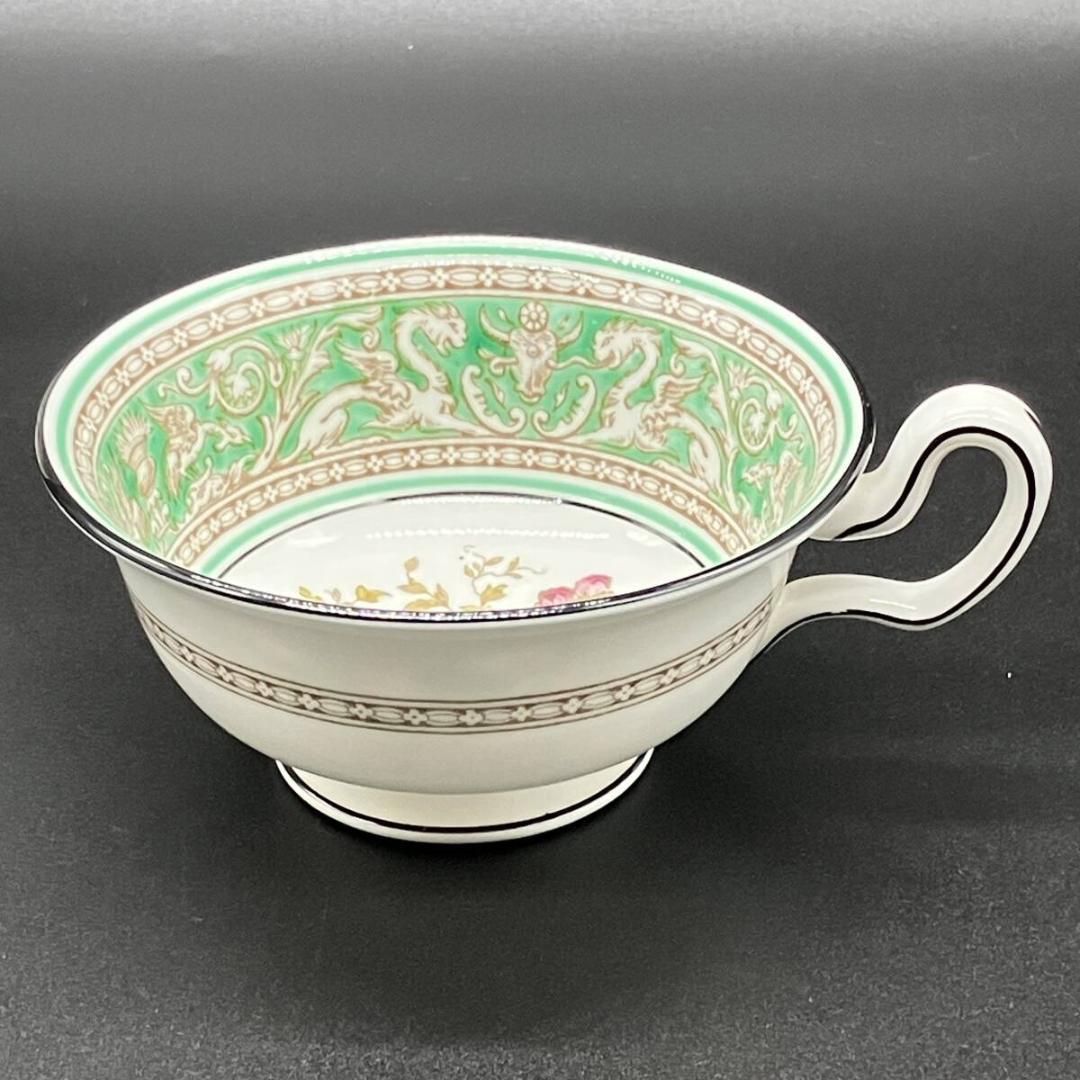  ウェッジウッド フロレンティーン グリーン カップ - ソーサー 花柄 Wedgwood ピオニー 英国 廃盤 POP_25 B ティーカップ ソーサー コーヒー ティーカップ