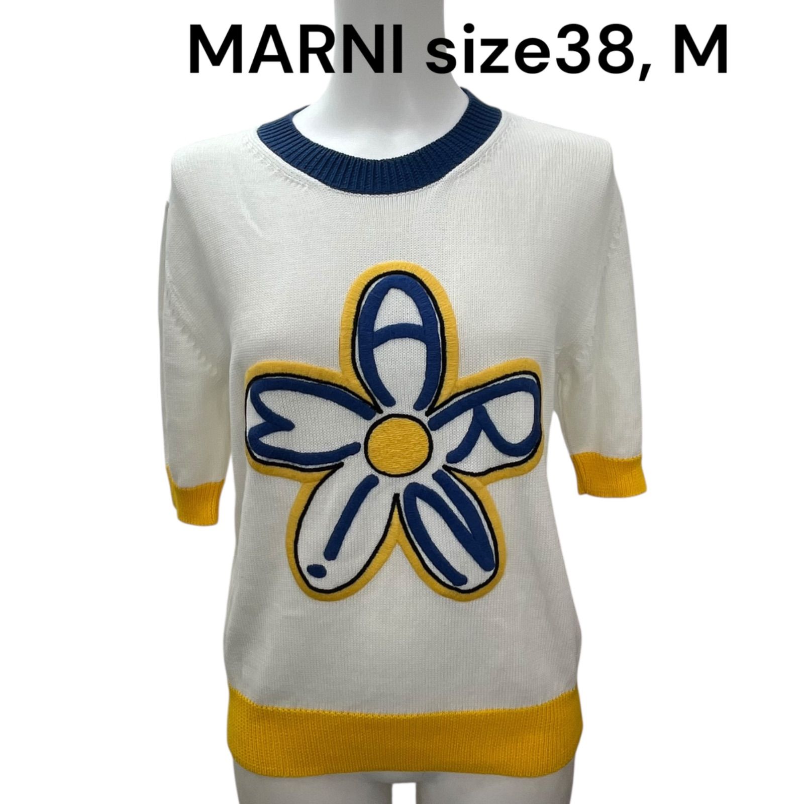 □ マルニ MARNI 花柄 サマーニット コットン トップス 38 M レディース S5S590