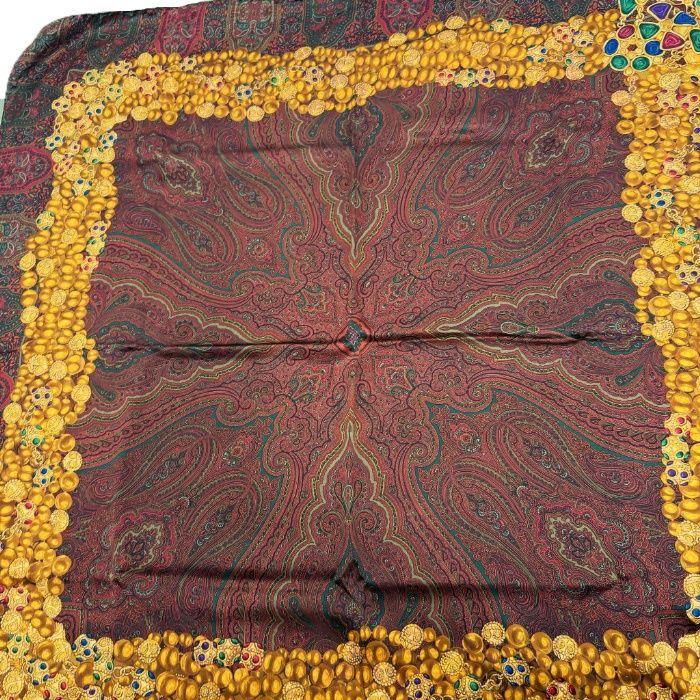 シャネル CHANEL 注文 スカーフ ペイズリー柄 おしゃれ シルク ダーク