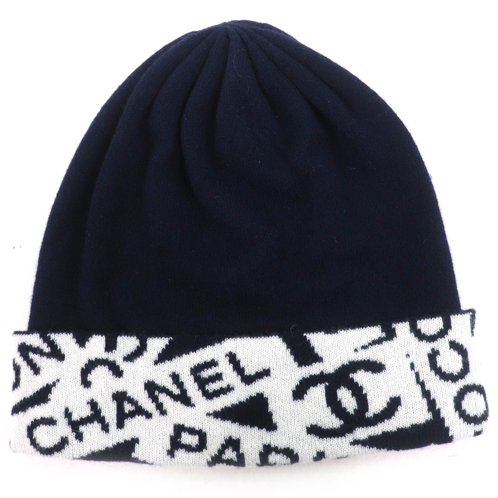 美品△CHANEL シャネル カシミヤ コットン ココマーク ロゴ