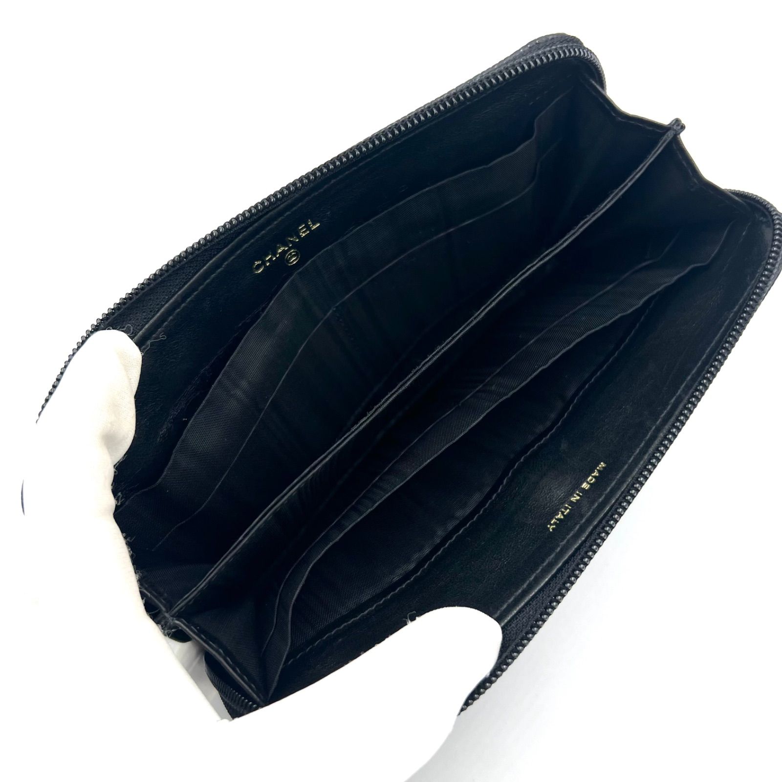 CHANEL シャネル キャビアスキン ラウンドジップ 長財布 ココマーク CHANEL シャネル 長財布 ロングウォレット ラウンドファスナー