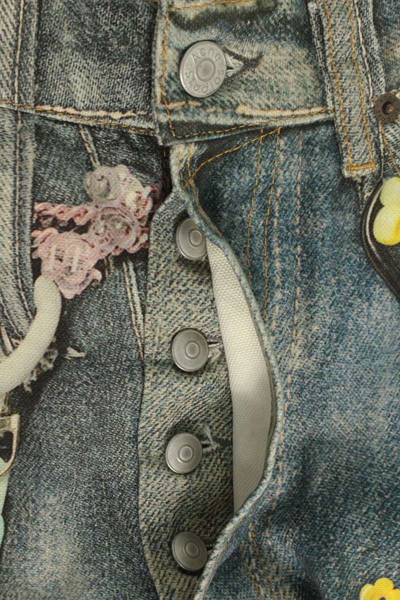 アクネストゥディオズ FN MN トロンプルイユルーズフィットデニムハーフパンツ メンズ 46 きちんと感 ビジネスカジュアル