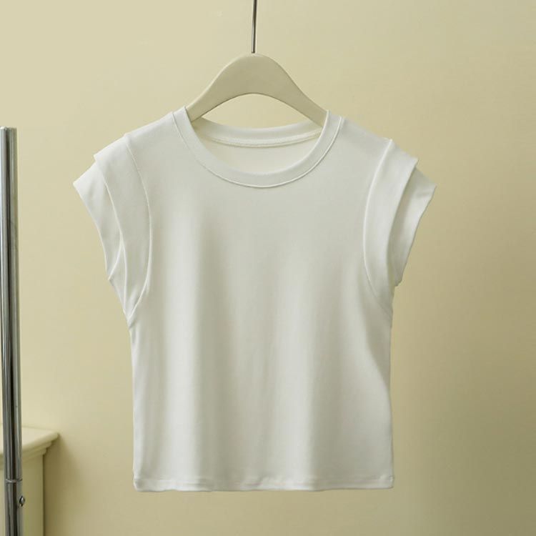 Tシャツ 肩タック袖 レディース 夏 半袖 ブラウス トップス