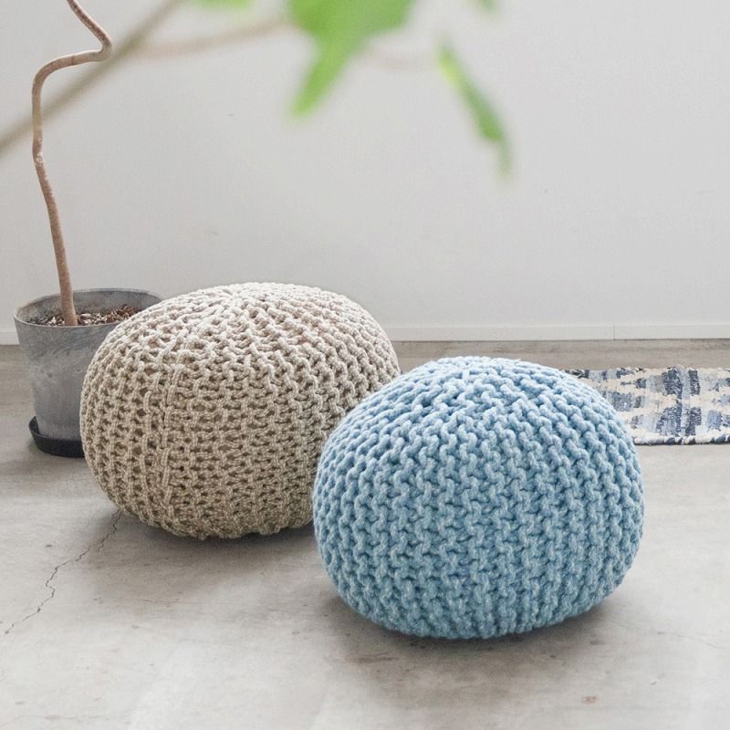 モロッコプフ　プフ　ホワイト ベニワレン　クッションカバー　ウール モロッコプフ プフ ホワイト ベニワレン クッションカバー ウール プフ