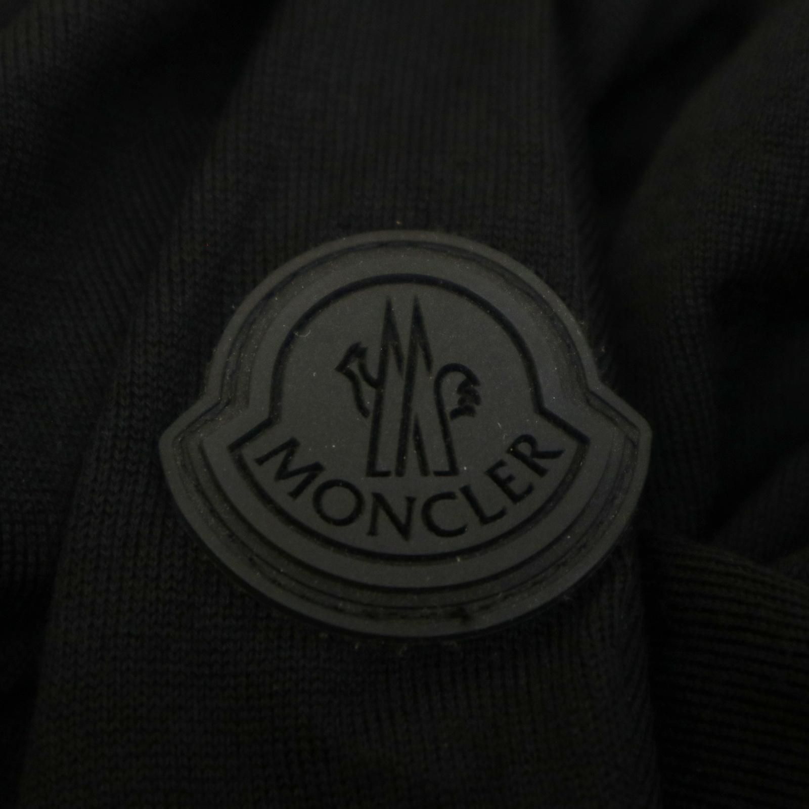 モンクレール MONCLER ロゴワッペン ウール タートルネックニット セーター メンズ 中古 サイズ M ブラック 黒 コンディション B