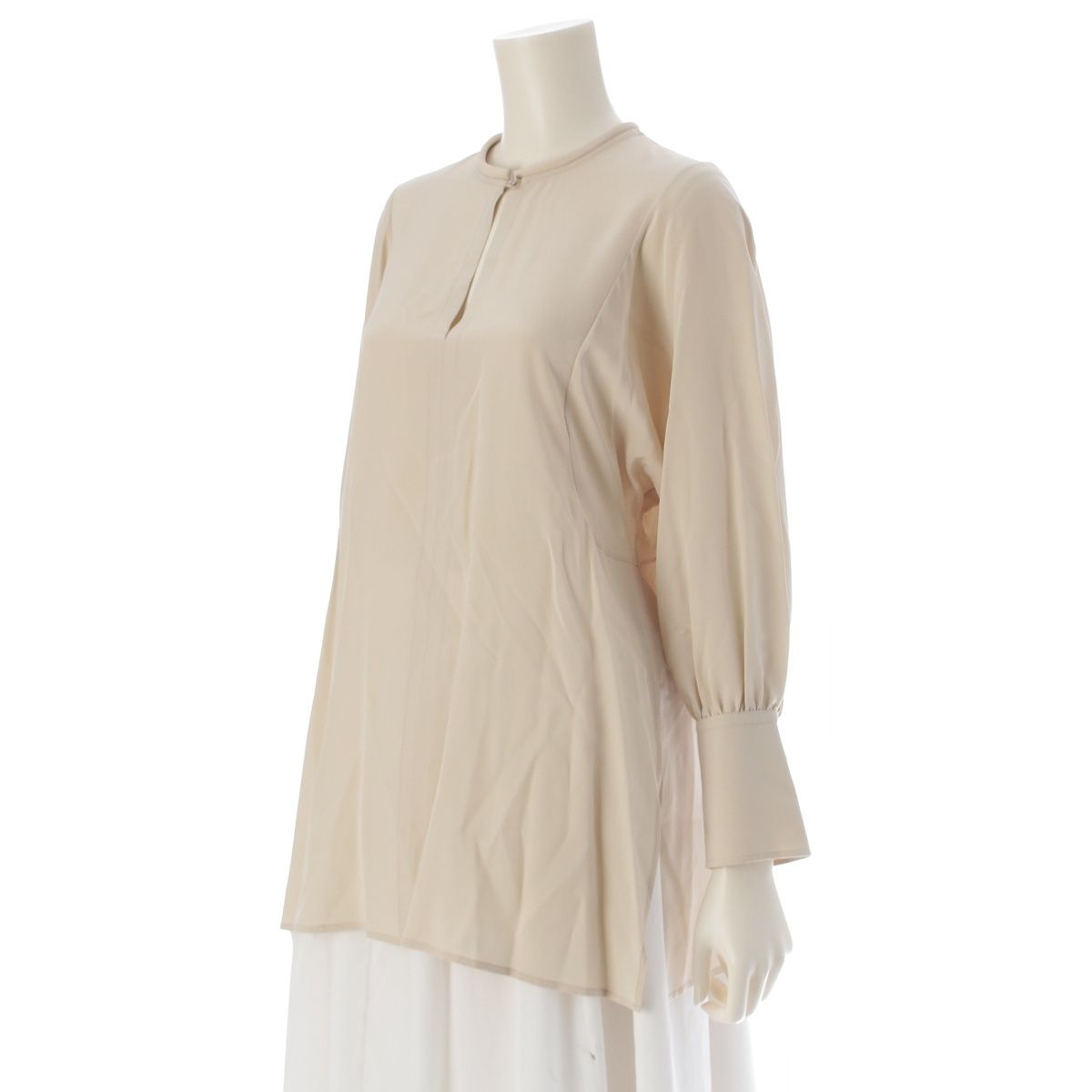 エルメス 18年 コットン ボートネック 長袖 ワンピース ホワイト 38  