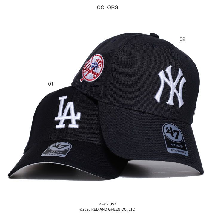 47 キャップ メンズ 春夏秋冬用 黒 紺 大きいサイズ MLB Dodgers