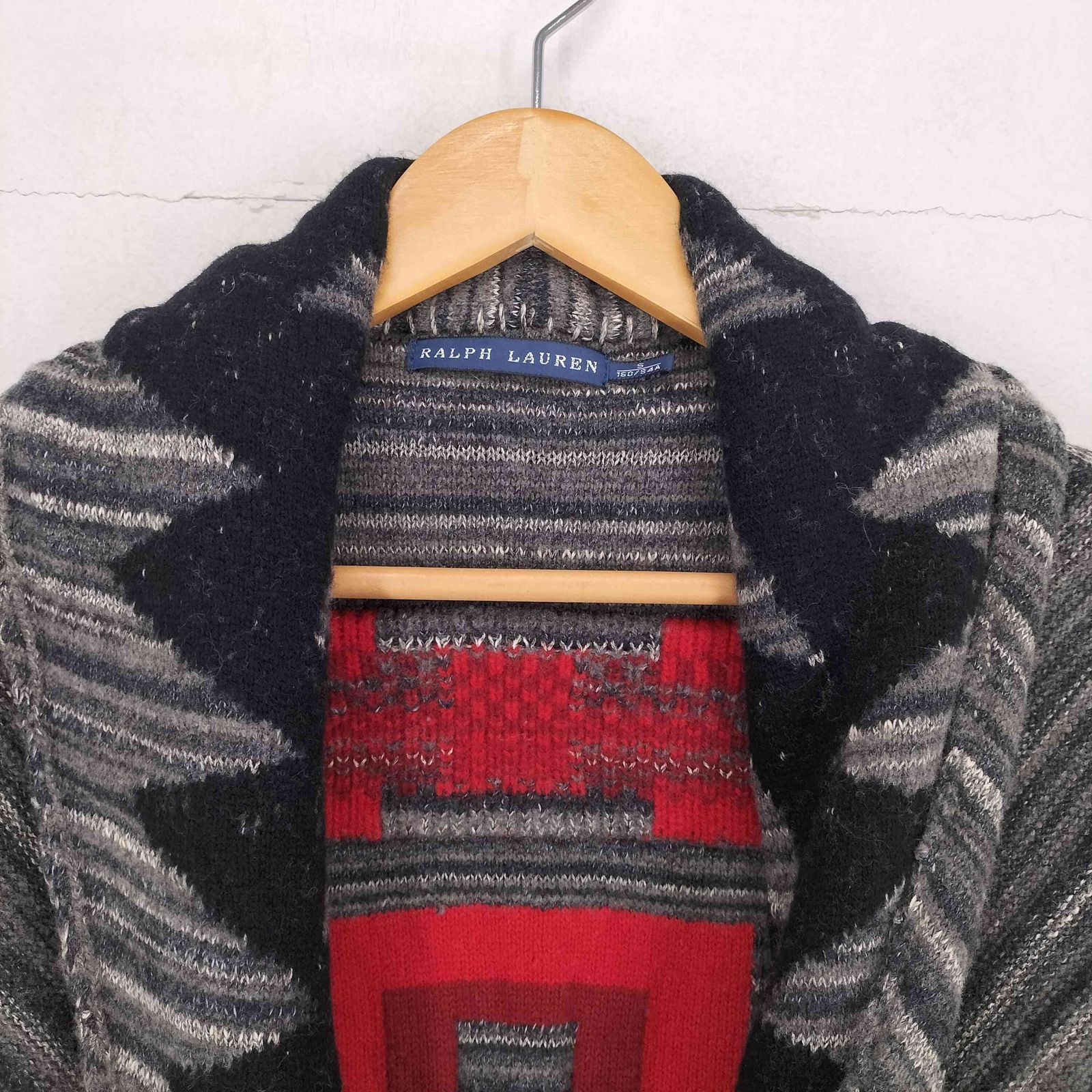 ラルフローレン RALPH LAUREN ネイティブ柄 カシミヤ混 ボタン