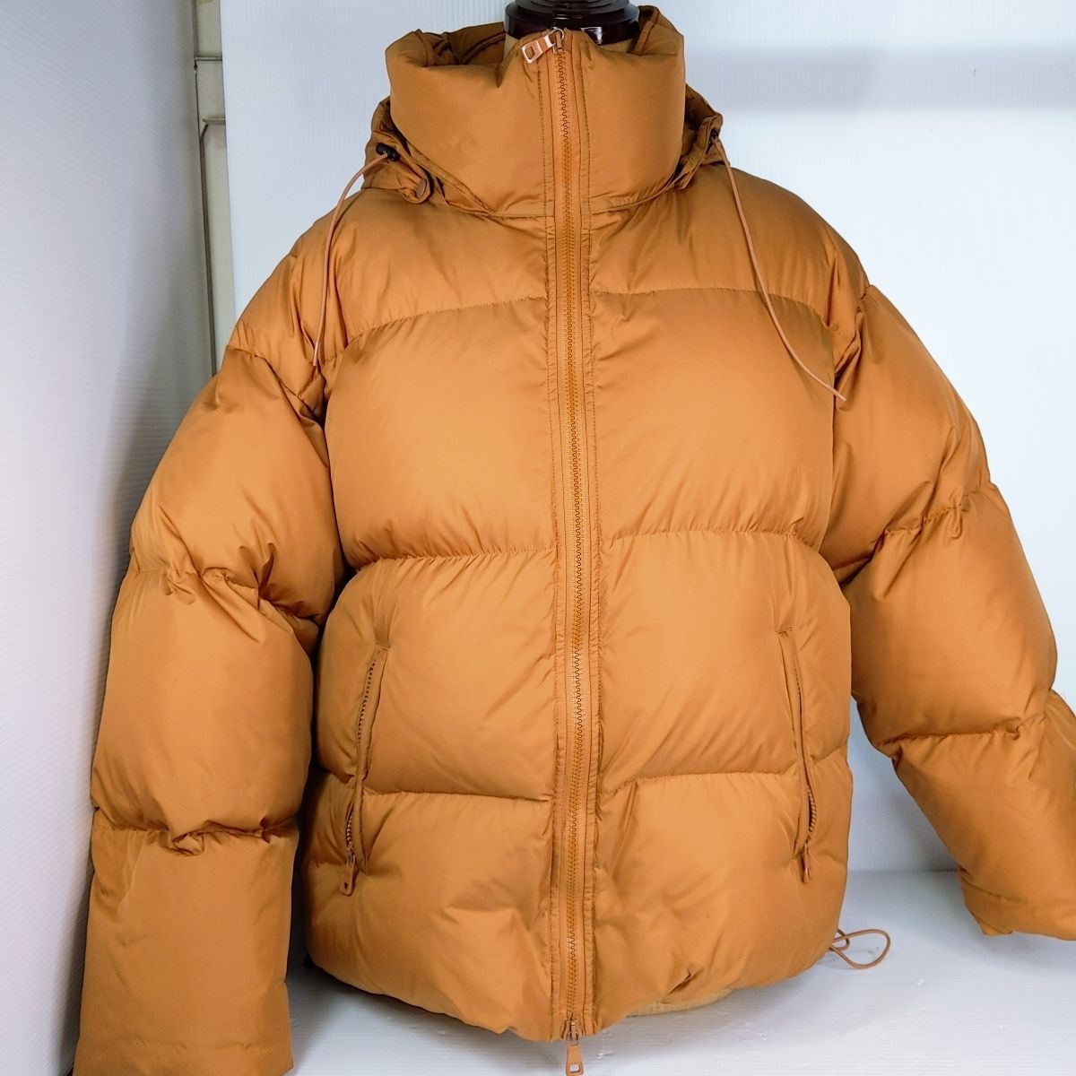 中古品】UNUSED フーデッドダウンジャケット オレンジ サイズ 2 〇YR 