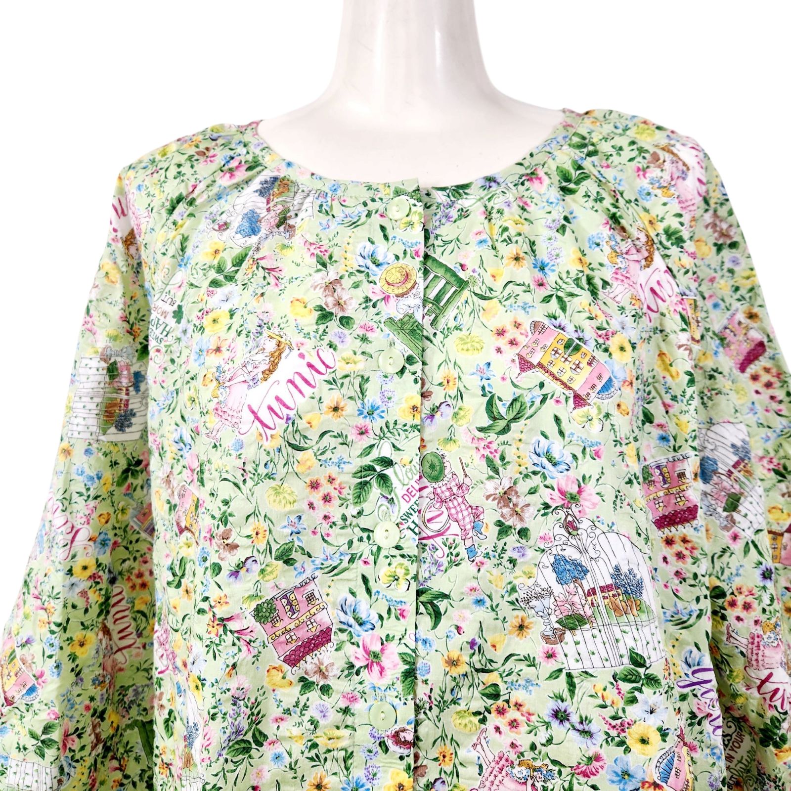 春物入荷!! 鴨居羊子 TUNIC 7分袖全開パジャマ 80ローン 春物入荷!! 鴨居羊子 TUNIC 7分袖全開パジャマ 80ローン
