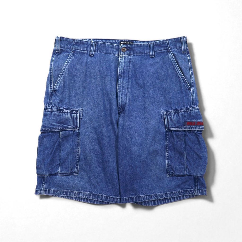 90s Ralph Lauren カーゴ バギーパンツ ハーフ 極太 Tech 90s VINTAGE Polo by Ralph Lauren カーゴショーツ メンズ 42 XL