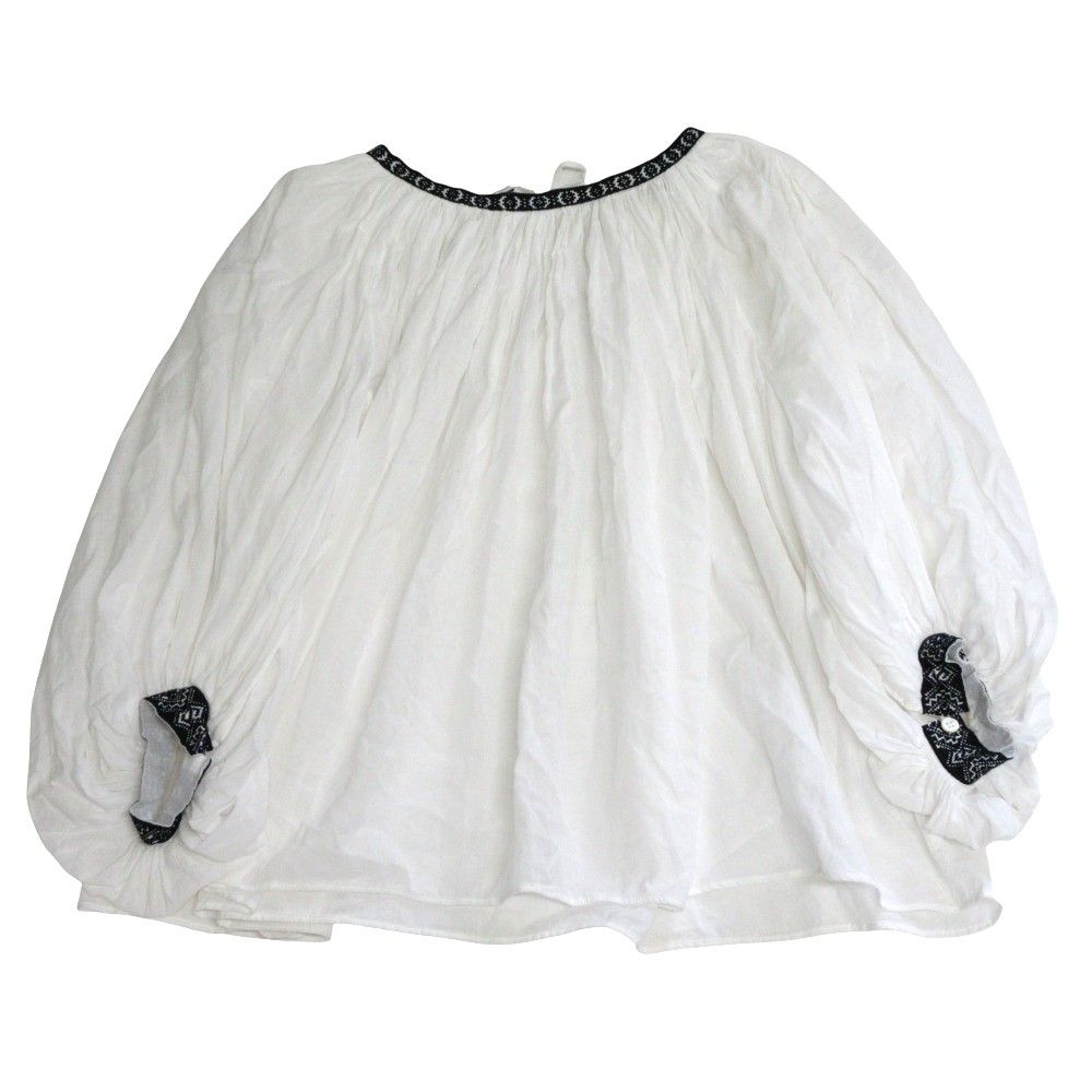 R-D.M.Co- マンズテーラー コットンエンブロイダリーカディスモック ギャザーブラウス ホワイト レディース 古着