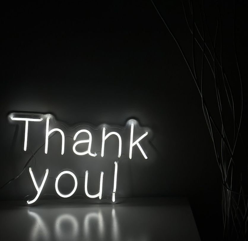 【定価50%OFF】Thank you !  ネオンサイン / ネオン管 / ネオンライト / インテリア照明