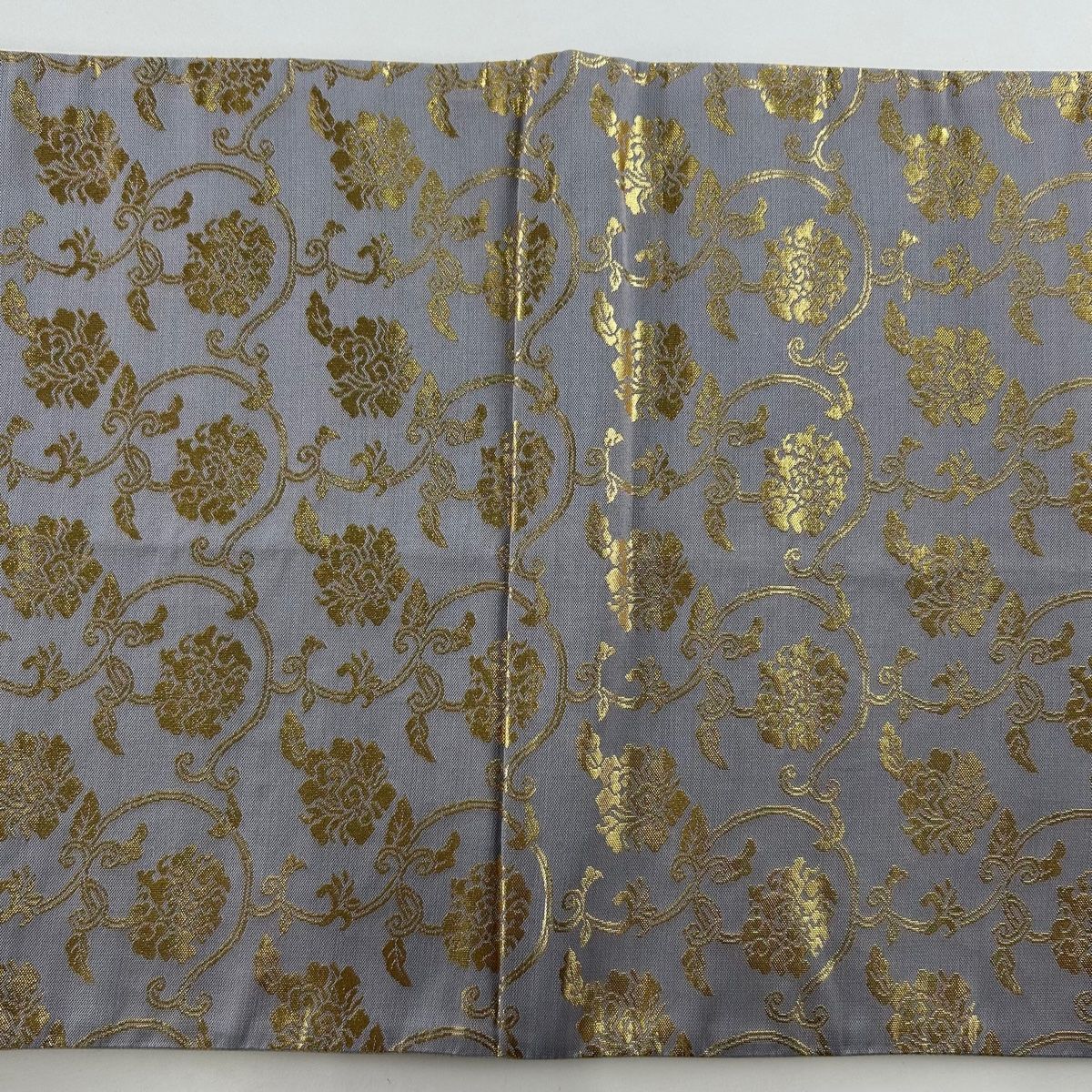 袋帯 美品 秀品 鳳凰 華文 金糸 箔 灰色 六通 正絹 【中古