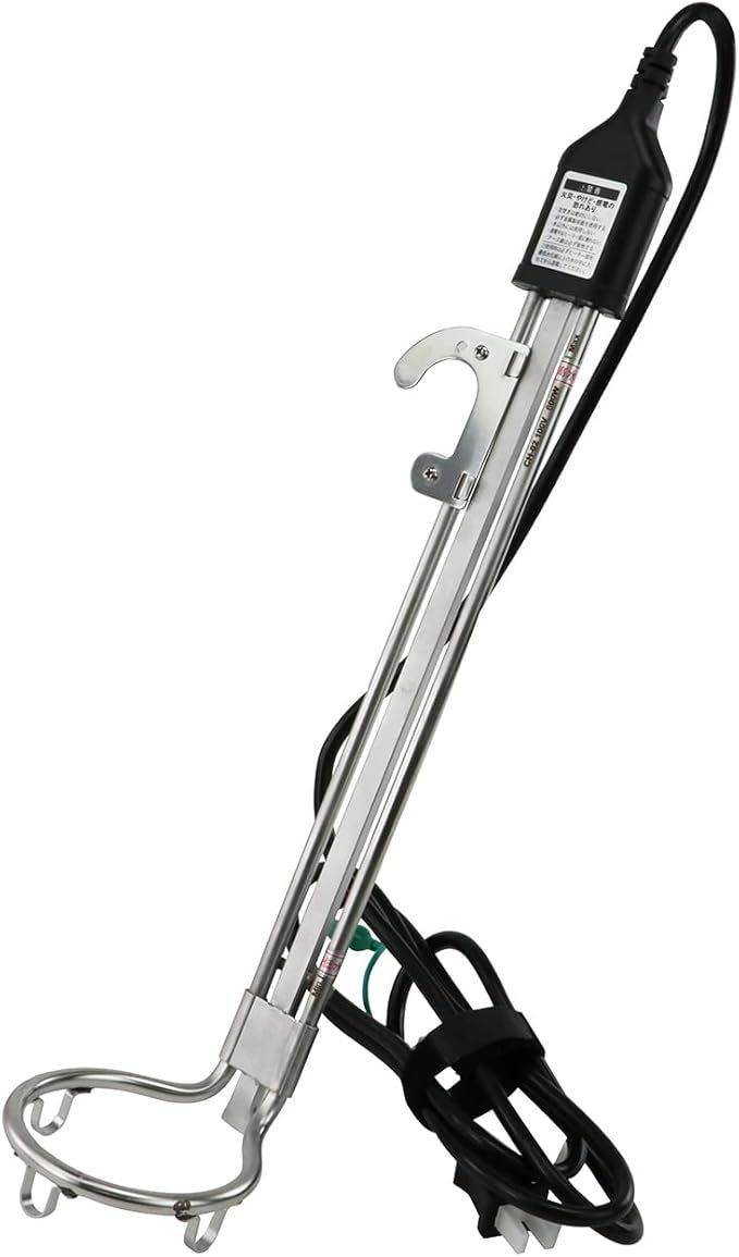 最安値，HOT SK11(エスケー11) バケツヒーター 600W 安全装置付き (空焚き防止 温度過昇防止センサー) 湯沸かし 投げ込みヒーター BH-600WーFJ 応募券