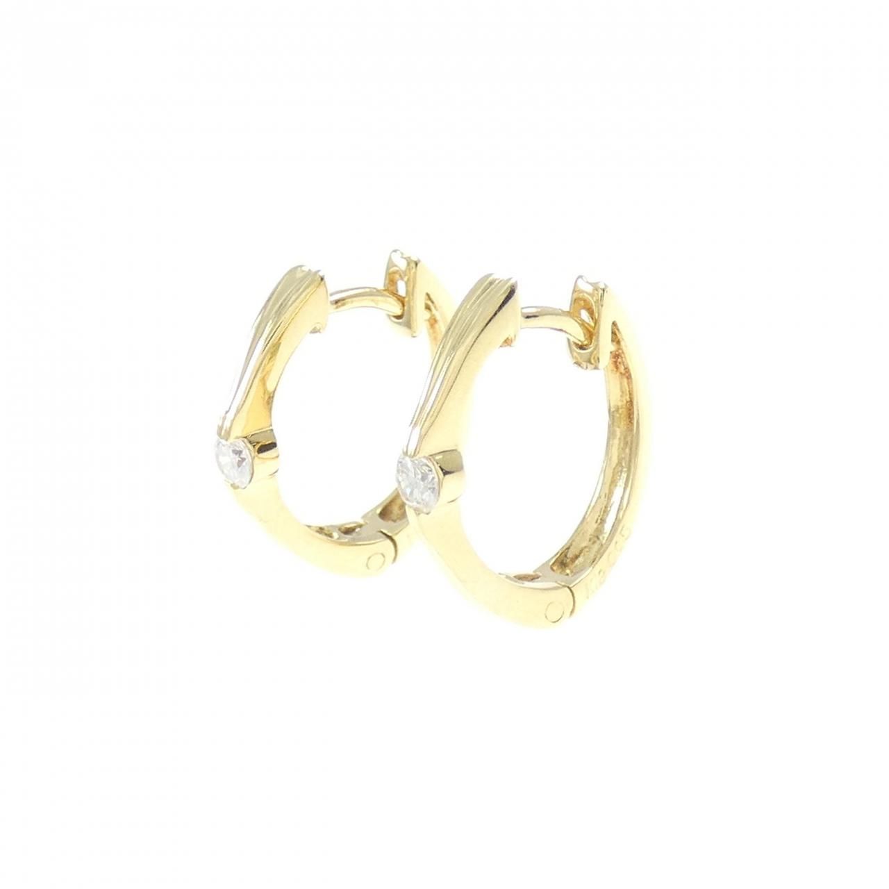 新品 K18天然ダイヤモンドピアス 一粒ダイヤモンドK18金ゴールド0.08ct