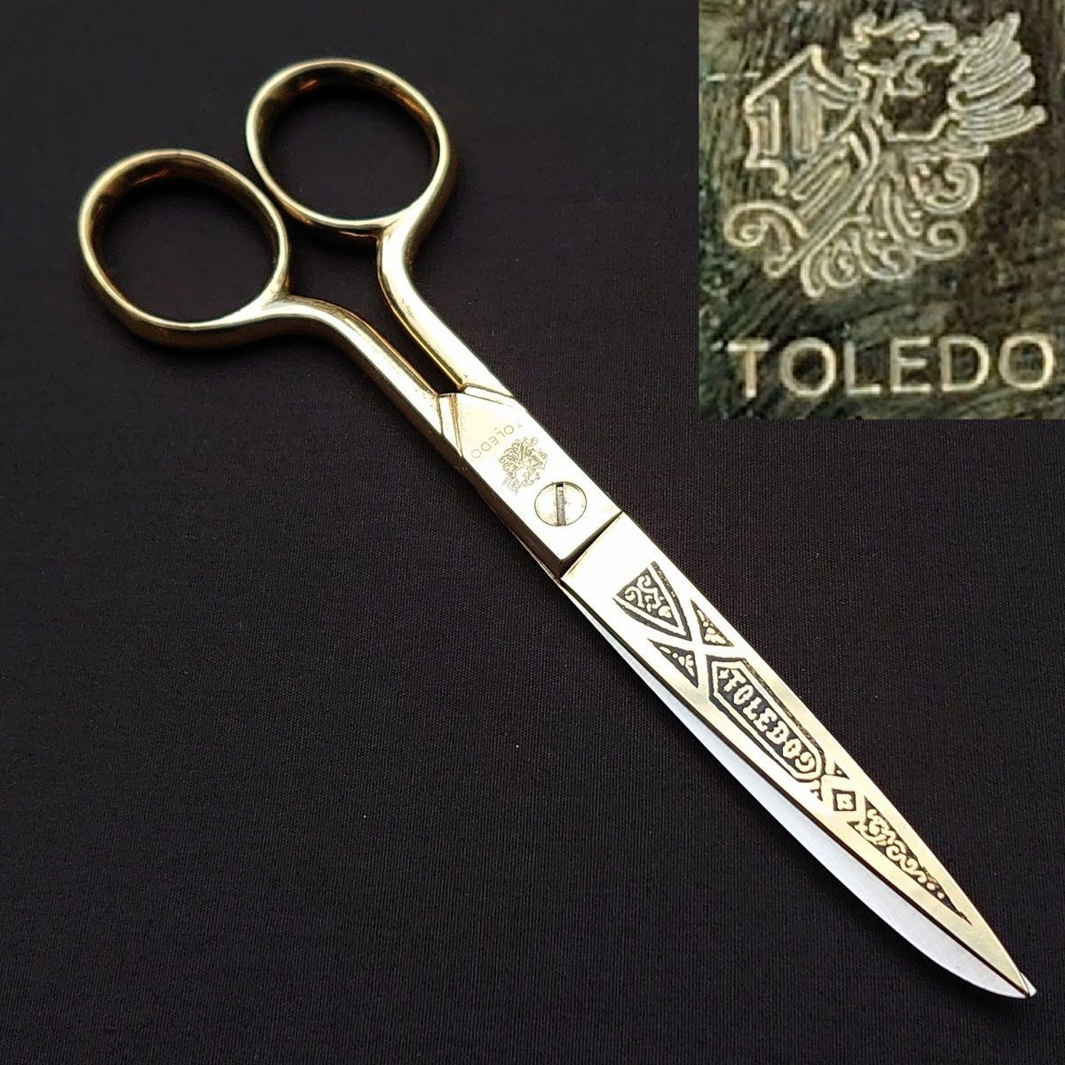 鋏 TOLEDO トレド 象嵌鋏 全長約155㎜ はさみ ハサミ 洋鋏 【5188