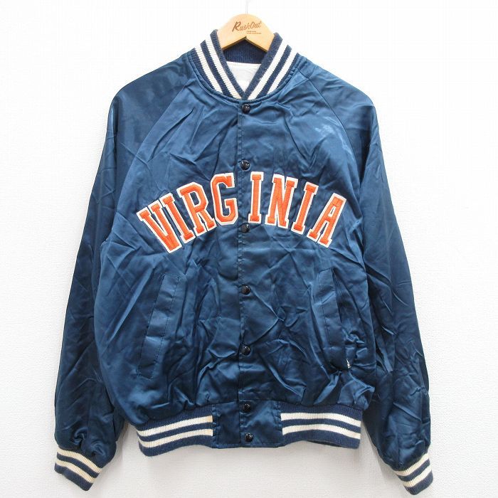 L/古着 長袖 ナイロン ジャケット メンズ 90s バージニア ラグラン 紺他 ネイビー 24jan15 中古 アウター ウインドブレーカー