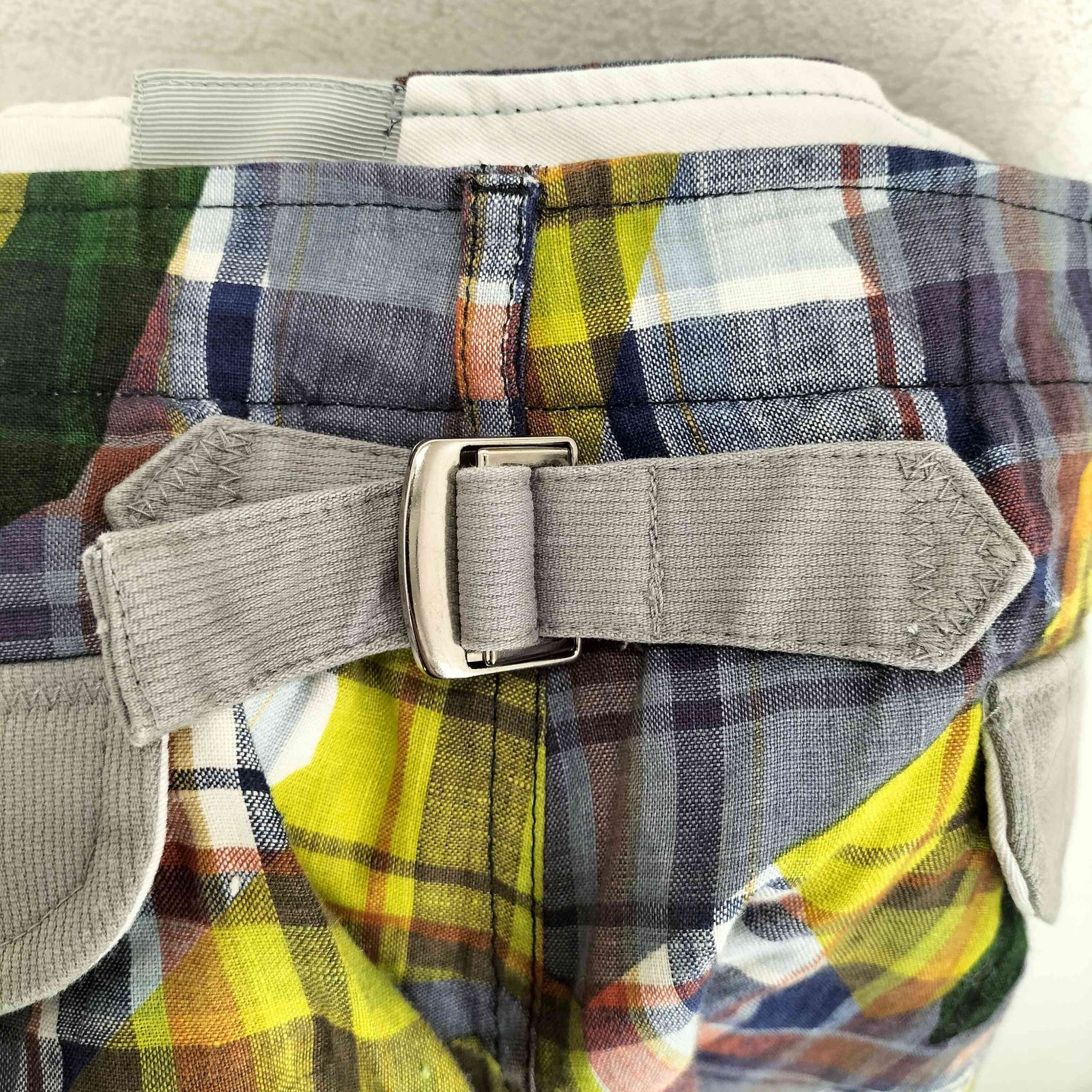 【美品】sacai チェック　ハーフパンツ sacai グレンチェック 配色 ベルテッド ショートパンツ 19SS