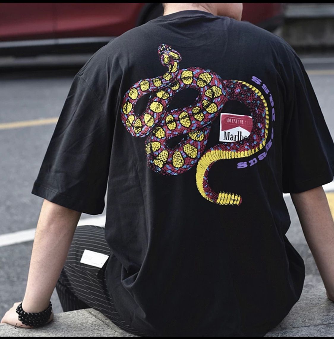 Marlboro マルボロ Snake Pass スネークパス Tシャツ古着男子