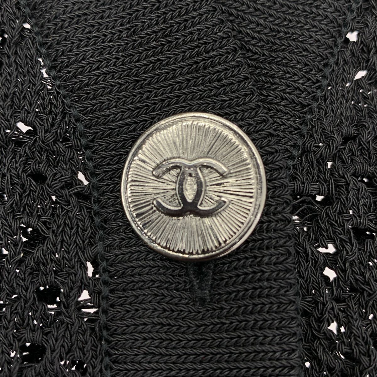 CHANEL - CHANEL / シャネル | ココマーク メタルボタン ノーカラー ニット カーディガン ジャケット | 36 | ブラック | レディース CHANEL / シャネル | ココマーク メタルボタン ノーカラー